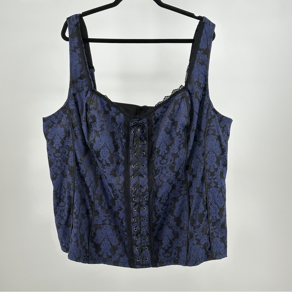 Women’s Tripp NYC Size 5 Black and Blue Corset‎ Top Lace Goth